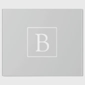 Eenvoudig Lichtgrijs Monogram Cadeaupapier (Vlak)