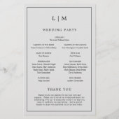 Eenvoudig lichtgrijs monogram elegant huwelijkspro (Achterkant)