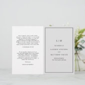 Eenvoudig Lichtgrijs Monogram Elegant Huwelijkspro (Staand voorkant)