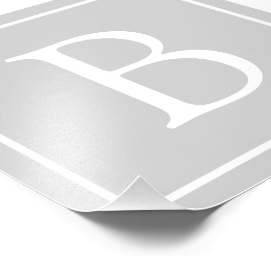 Eenvoudig lichtgrijs monogram foto afdruk (Hoek)