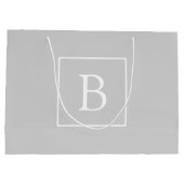 Eenvoudig Lichtgrijs Monogram Groot Cadeauzakje (Achterkant)