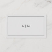 Eenvoudig lichtgrijs monogram legant bruiloft informatiekaartje (Achterkant)