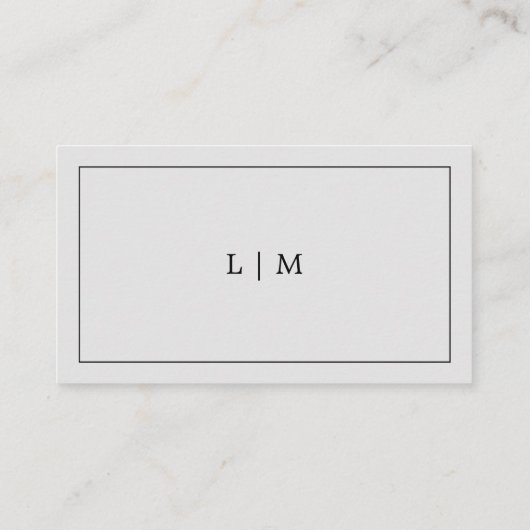 Eenvoudig lichtgrijs monogram legant bruiloft informatiekaartje (Achterkant)