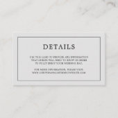 Eenvoudig lichtgrijs monogram legant bruiloft informatiekaartje (Voorkant)