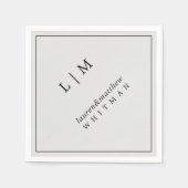 Eenvoudig lichtgrijs monogram legant bruiloft servet (Voorkant)