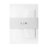 Eenvoudig lichtgrijs monogram legant bruiloft uitnodigingen wikkel (Voorkant Voorbeeld)