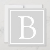 Eenvoudig lichtgrijs monogram magnetische uitnodiging (Voorkant)