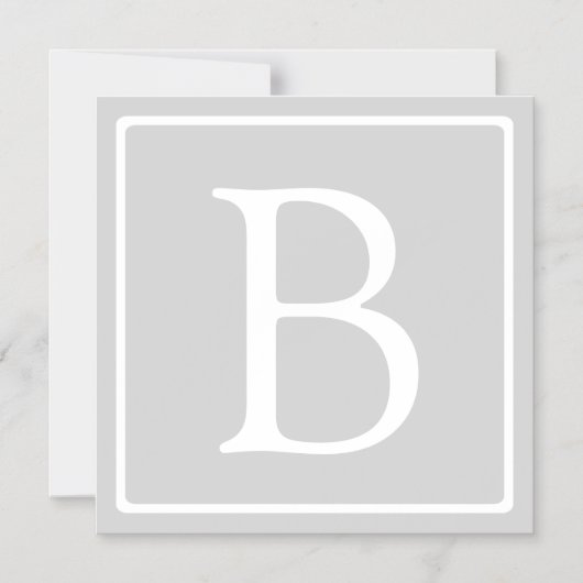 Eenvoudig lichtgrijs monogram magnetische uitnodiging (Voorkant)