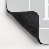 Eenvoudig lichtgrijs monogram muismat (Hoek)