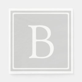 Eenvoudig lichtgrijs monogram servet