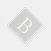 Eenvoudig lichtgrijs monogram servet (Hoek)