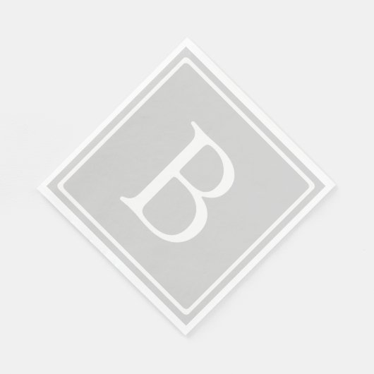 Eenvoudig lichtgrijs monogram servet (Hoek)