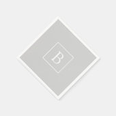 Eenvoudig Lichtgrijs Monogram Servet (Hoek)