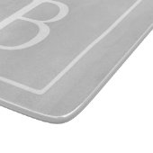 Eenvoudig Lichtgrijs Monogram Snijplank (Hoek)