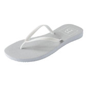 Eenvoudig lichtgrijs monogram teenslippers (Schuin)