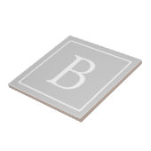 Eenvoudig Lichtgrijs Monogram Tegeltje (Zijkant)