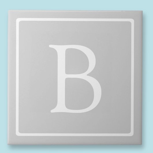 Eenvoudig Lichtgrijs Monogram Tegeltje