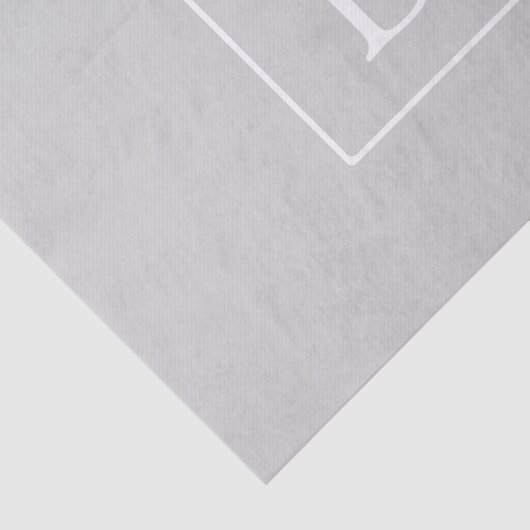 Eenvoudig lichtgrijs monogram tissuepapier (Detail)