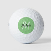 Eenvoudig Lichtgroen Monogram Golfballen (Voorkant)