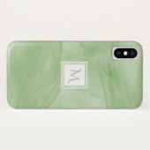 Eenvoudig lichtgroen subtiel marmer modern Monogra Case-Mate iPhone Case (Achterkant (horizontaal))