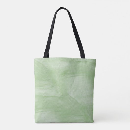 Eenvoudig lichtgroen subtiel marmer modern Monogra Tote Bag (Achterkant)
