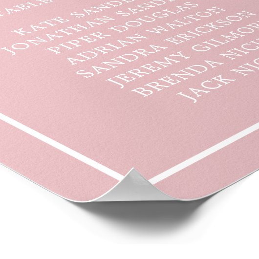 Eenvoudig lichtroze monogram Elegante bruiloft Poster (Hoek)