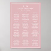 Eenvoudig lichtroze monogram Elegante bruiloft Poster (Voorkant)