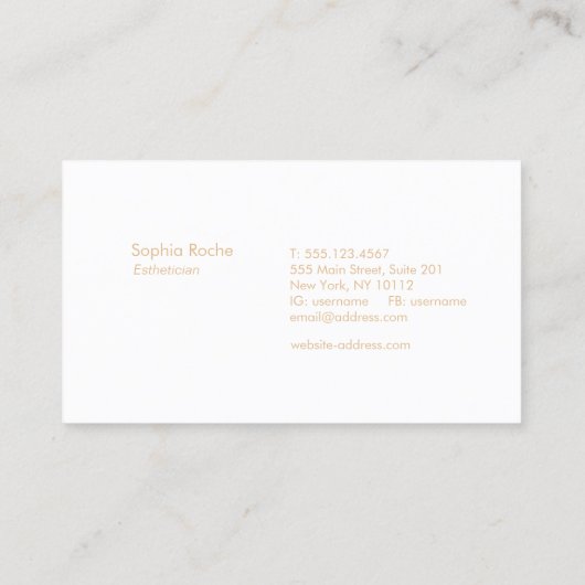 Eenvoudig lichtroze schoonheidssalon en spa visitekaartje (Achterkant)