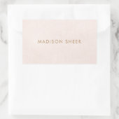 Eenvoudig, lichtroze stijlvol minimalistisch rechthoekige sticker (Tas)