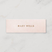 Eenvoudig, lichtroze, stijlvolle, minimalistische  mini visitekaartje (Voorkant)