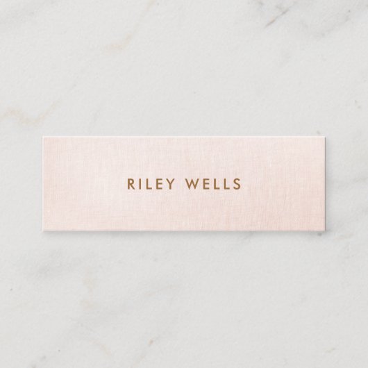 Eenvoudig, lichtroze, stijlvolle, minimalistische  mini visitekaartje (Voorkant)