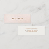 Eenvoudig, lichtroze, stijlvolle, minimalistische  mini visitekaartje (Voorkant / Achterkant)