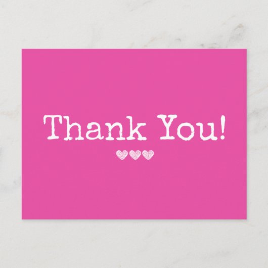 Eenvoudig Lichtroze Voeg uw tekst toe Dank u Briefkaart (Voorkant)