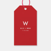 Eenvoudig liefdeshartsweduwschap Foto Gift Labels Cadeaulabel (Achterkant)