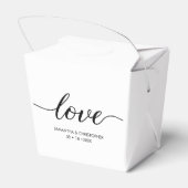 Eenvoudig liefdesscript bruiloft aangepast chic bedankdoosjes (Achterkant)