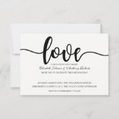 Eenvoudig liefdesscript | Moderne huwelijksuitnodi Kaart (Voorkant)