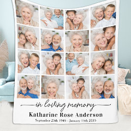 Eenvoudig liefdevol geheugen 16 Fotocollage Memori Fleece Deken