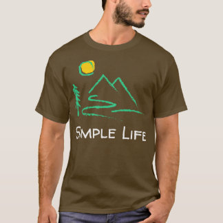 Eenvoudig Life Crayon Landschap T-shirt