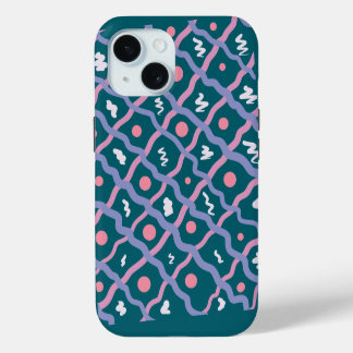 eenvoudig lijnlijnenpatroon met penseelstreep iPhone 15 case