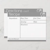Eenvoudig Lijnloos Grijs Recept Briefkaart (Voorkant / Achterkant)