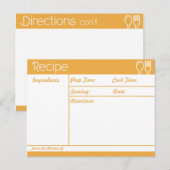 Eenvoudig, lijnloos Oranje recept Briefkaart (Voorkant / Achterkant)
