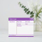 Eenvoudig, lijnloos Paarse recept Briefkaart (Staand voorkant)