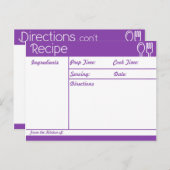 Eenvoudig, lijnloos Paarse recept Briefkaart (Voorkant / Achterkant)