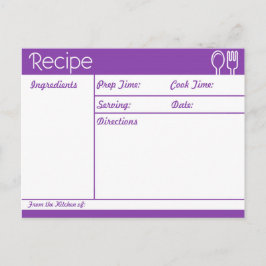 Eenvoudig, lijnloos Paarse recept Briefkaart