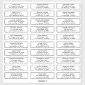 Eenvoudig Lijst Bruiloft Gast Namen Adres Sticker (Vel)