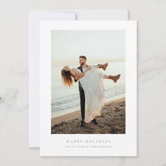 Eenvoudig lijst Fotocollage Vrolijk kerstfeest Feestdagenkaart (Voorkant)