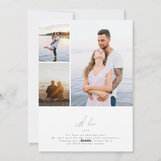 Eenvoudig lijst Fotocollage Vrolijk kerstfeest Feestdagenkaart (Achterkant)