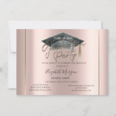 Eenvoudig Lijst Graduation Cap Roos Goud Afstudere Kaart (Voorkant)