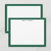 Eenvoudig Lijst - Groen en wit - persoonlijk profe Notitiekaartje (Voorkant / Achterkant)