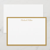 Eenvoudig Lijst Masculine, goud Notitiekaartje (Voorkant / Achterkant)
